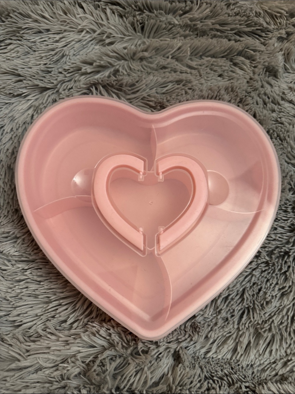 Pink Heart-Shaped Plastic Serving Tray for Parties